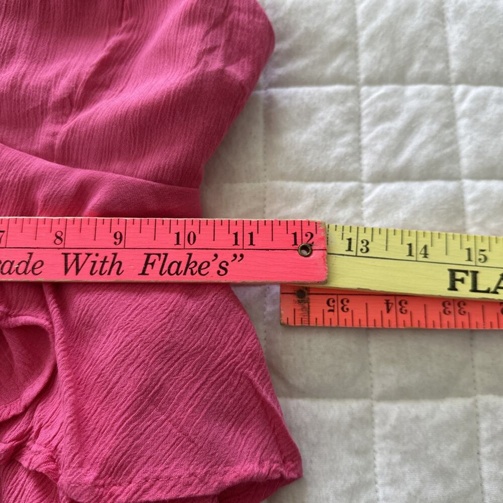 Hollister Mini Dress Womens XS Hot Pink Strappy Tiered Ruffle Babydoll Coquette - Picture 8 of 9